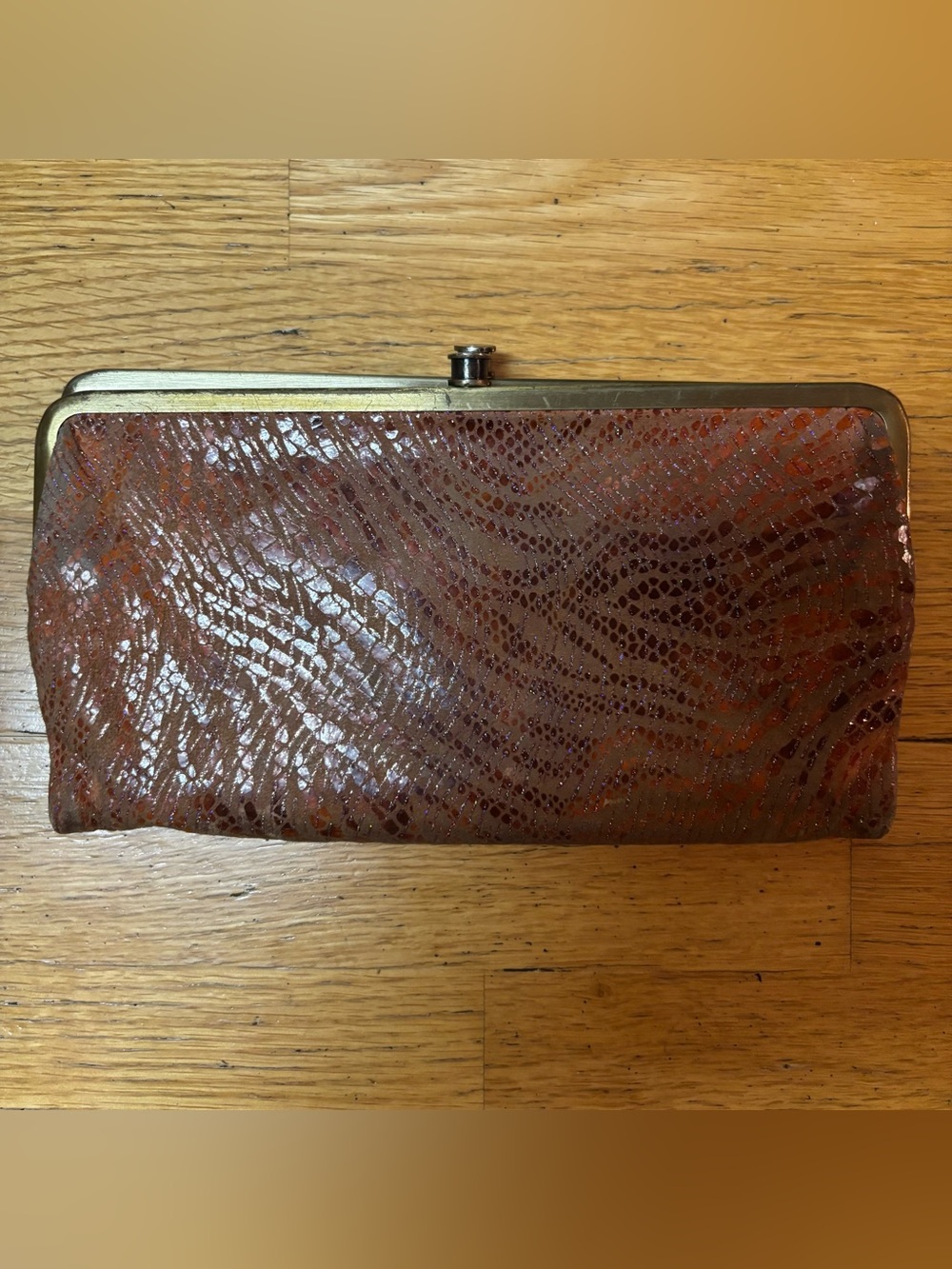 Vintage Hobo Leather Zebra Striped Lauren Preppy Boho Quiet Luxury Clutch Wallet